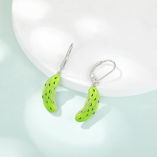 Pickle Earrings Sterling Silver Pickle Cucumber Jewelry Gifts for Women4