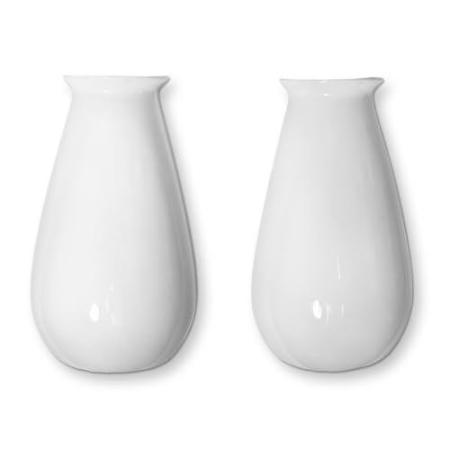 Hanging Ceramic Planters for Indoor Plants, Set of 2 Wall Mounted Planters, White Ceramic Pots for Indoors, Wall Hanging Planter for Living Room, Bedroom, Garden, Home Décor, Plant Hanger for Balcony