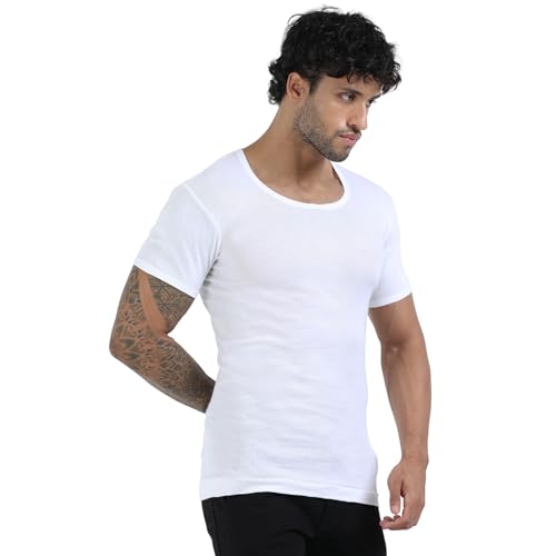 Image of Crystal Men's Cotton Rib Half Sleeve Vest (Multipack)