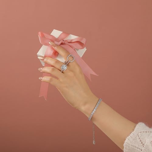 Jeulia 2PCS Wedding Bridal Band Ring Enhancer Engagement Ring Set for Women Halo Split Shank Cushion Cut 925 Sterling Silver Ring Romantic Anniversary Promise Gift with Jewelry Box3