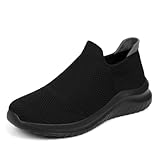 Genérico Tenis Mujer, Hombre Zapatillas Deportivas Slip-on de Malla, Transpirables, Unisex Calzado de Caminata (Black,28.0...
