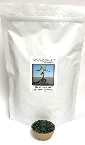 Thor's Hammer Tablets, One Kilo Bag, Bulk (4000 Tablets, Pure chlorella/spirulina Blend, 1000 Grams Total), Raw Power Organics Brand Thor's Hammer Tablets, One Kilo Bag, Bulk (4000 Tablets, Pure chlorella/spirulina Blend, 1000 Grams Total), Raw Power Organics Brand