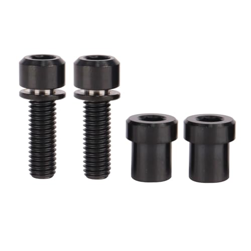 Image of Titanium Bolt M5x16 18 20mm with Washer Steerer Clamp Nut for Bicycle Stem Front Forking Lock Pack of 2 (Black, M5x16mm)