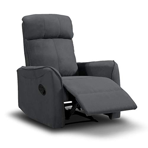 SERMAHOME Sillon Relax, Sillón reclinable, Carol. Butaca Gris Marengo, Sillones de salón tapizado.