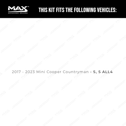 Image of Max Advanced Brakes Front & Rear Brake Kit Compatible With 2017-2019 2020 2021 2022 2023 Mini Cooper Countryman S ALL4 Replacement Premium OE Disc Brake Rotors and Ceramic Brake Pads