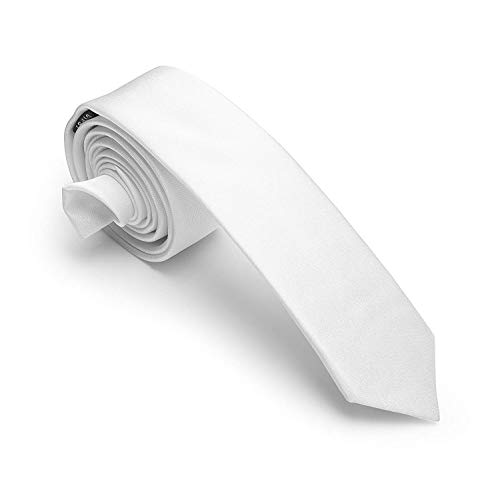 Image of Alcove Men's /Boys White Slim /Narrow Satin Tie (Broad 2'')