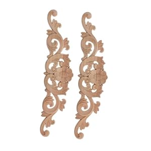 MUCKLILY 2 Stück Holzapplikationen Blumenschnitzereien