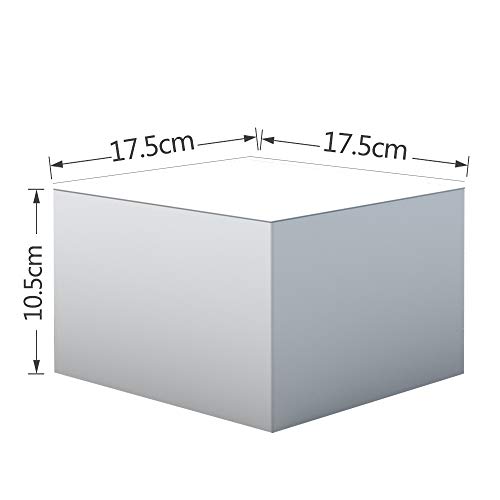 Uni-Green 4-1/2\" Shower Drain Square and Adjustable Height Chrome Plated PVC Material White Color