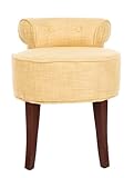 Safavieh Home Collection Georgia Gold and Cherry Mahogany Petite Vanity Stool