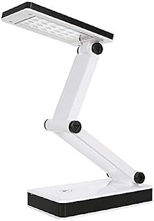 Shineslay Portable Folding 24 LED Table Lamp Desk Light Sensitive Touch Control 3 Levels Adjustable Brightness Dimmable USB Charging Port 4 * AA Batteries Powered Operated for Students Reading Working