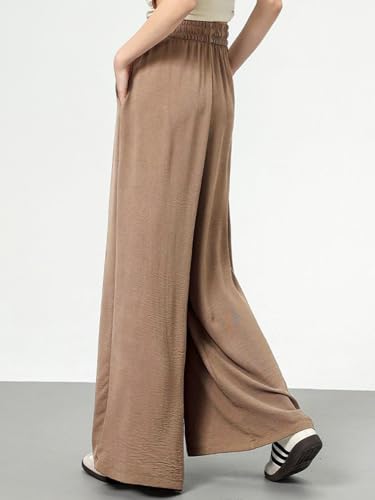 Image of KOTTY Women's Solid|Drawsting|Front Pocket|Wide Leg Style|High Rise|Casual Pant