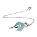 JUST IN STONES Natural Amazonite Gemstone Dowsing 40mm Crystal Healing Chakra Reiki Point Pendulum