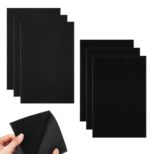 6 Stück Klett Schwarz Klettband zum Nähen 20 x 30cm Klettband Breit Nylon Klett zum Nähen Wiederverwendbar Klettverschluss Kaufen für Textilien Kleidung Schuhe Stoff zum AufnäHen