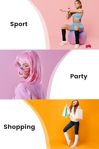 Image of Clothirily Leg Warmers - 2 Pairs Knit Leg Warmers for Women 80s Fashion Long Socks for Sports Party Yoga Winter Accessories