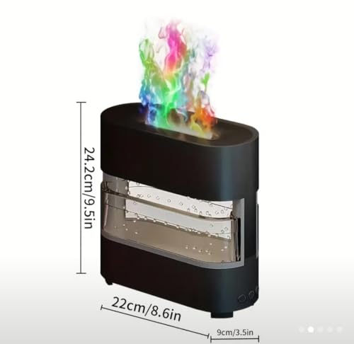 Image of Smart Ultrasonic 300ML Flame Humidifiers for Bedroom, 28 dB Quiet Supersized Cool Mist Air Humidifiers for Large Room, Baby Nursery, Plant, Indoor, Night Light, Easy to Clean, Precise Humidity Control