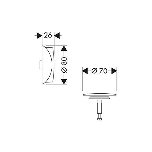 Hansgrohe Flexaplus set de finition chromé 58185000 commande vidage baignoire