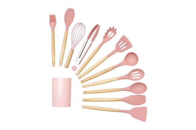 Naturally Med Silicone and Olive Wood Utensils Set (4 Pieces)