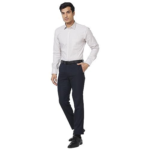 Image of Park Avenue Men's Pure Cotton Stripe Pattern Slim Fit Semi Cutaway Collar Full Sleeve Formal Shirt