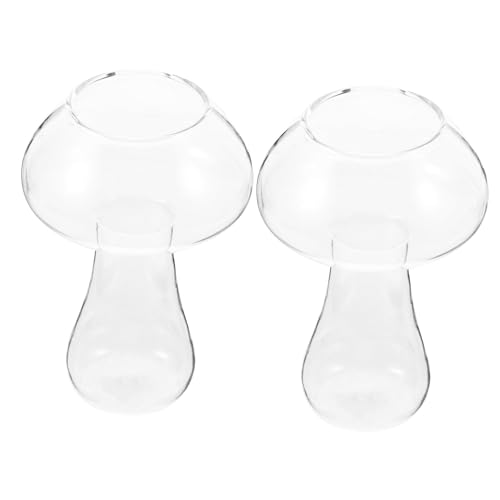 ABOOFAN 2pièces Lot De Verres à Cocktail Forme Champignon Tasse Épaisse Boire Jus Lait