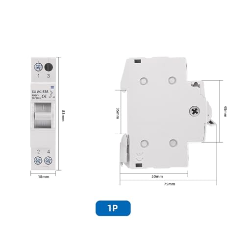 Disjoncteur transfert manuel 1P 40A double puissance inverseur de source modulaire 230V - 3