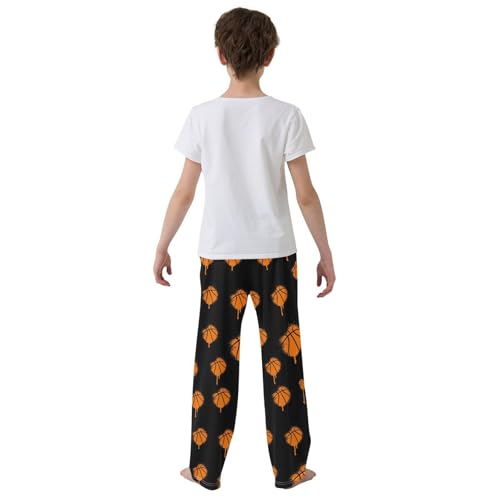ZZXXB Basketball Graffiti Boys Long Pants Soft Trousers Elastic Waist Kids Lounge Bottoms with Pockets S-XL3