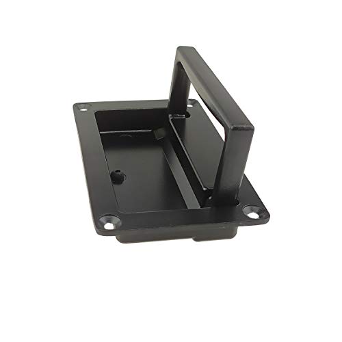 YUDTKK Zinc Alloy Recessed Pull Handle Container Handle Black Flush Lift Recessed Door Handle,4.33 Inch,1 Pack