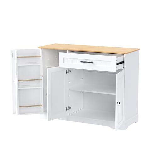 Aparador para armario moderno: mueble buffet de 3 puertas y cajón 4