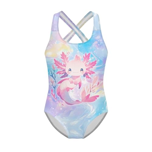 Image of Girls One Piece Swimsuits Teens Sleeveless Back Cross Strap Bathing Suit Kids Quick Dry Cute Beach Swimwear(5-14)