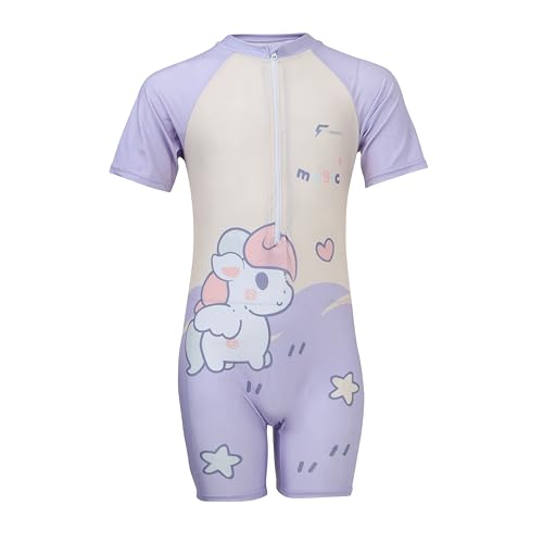 Image of FABSPORTS Kids Swimsuit Set Printed One-Piece Swimwear for Boys & Girls, Half Sleeve Bathing Suit, Comfortable Swimming Costume for Children, 2-12 Years