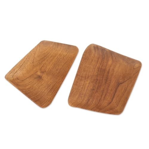 Platos para sushi artesanales de madera NOVICA pareja miniatura 2
