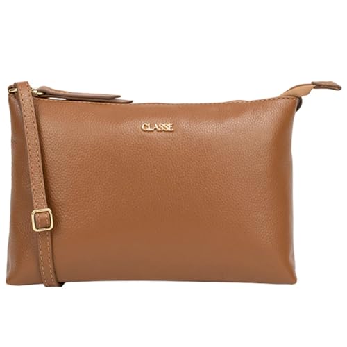 Bolsa Pequena em Couro com Alça Transversal - Classe Couro - Caramelo Nocciola