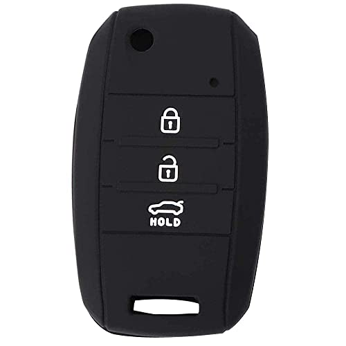 Image of JMStore Silicone Car Key Cover 3B Remote Black Color Cover for KIA Seltos Smart Key (for Push Button Start only)