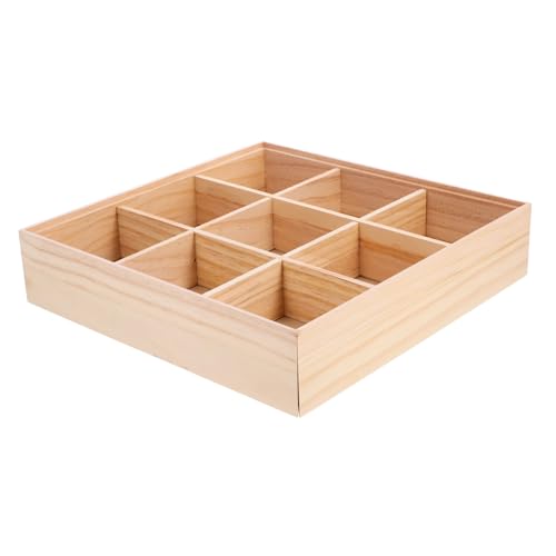 VOSAREA Snack Holder Box Multi Compartment Fruit Dry Fruit Storage Case Natural Color for Organizing Tea Bags Cookies and Desserts