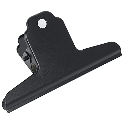 GUOKOFF 12 Pack Large Bulldog Clip, 75mm Metal Hinge Clip, Large Binder Clips, Metal Binder Paper Clips, Black Bulldog Hinge Clip Binder Clips Paper Clamps for Office School Cover