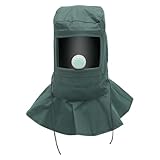 Ipetboom Industrie Sandstrahlmaske aus Oxford Gewebe und Polycarbonat Atmungsaktive Schutzhaube mit Polsterung und Elastischem Nackenband für Sandstrahlarbeiten