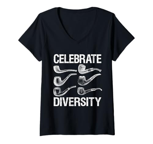 Mujer Fumar Pipa Celebrar Fumar Roll Lover Pipe Smoker Camiseta Cuello V
