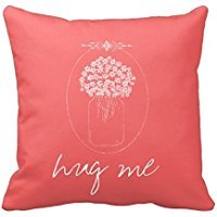Arthurenn Flowers Hug Me Pink Pattern Pillowcase Cushion Cover 18 X 18 Inch Two Sides