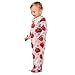 Emelivor Halloween Red Pumpkin Unisex Baby Newborn One-Piece Pajamas Cotton Sleepwear Outfits for Boys Girls Kids