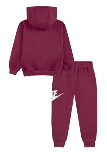 Image of Nike Kids' Sportswear Club Fleece Pullover Hoodie and Joggers 2-Piece Outfit Set (Large Swoosh Logo)