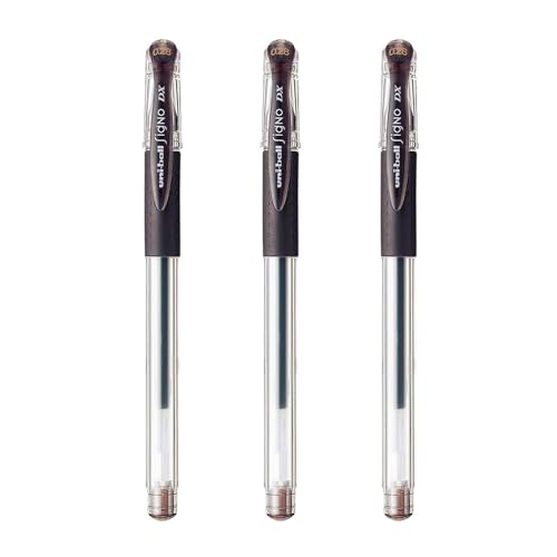 Bolígrafos Mitsubishi Gel Ultra Fino 0.28 mm Pack 3 Marrón Negro