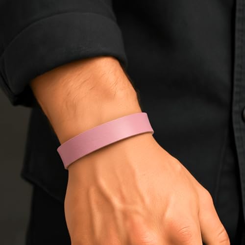 Image of THE MEN THING BLAZEFIT STRAP - 18mm Genuine Leather Bracelet with Stainless Steel Stud Button Closure for Men & Boys (6.6 /7.1 /7.6 inch)