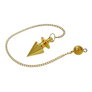 Cone with Round Ring Pendulum, Brass Metal Pendulum, Healing Dowsing Tool, Reiki Pendulum, Meditation Pendulum, Divination Pendulum.