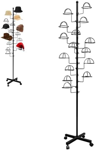 Amazon.com: MyGift Industrial Black Metal Pipe Hat Stand, Baseball Cap ...