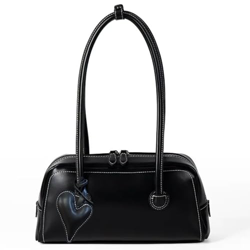 Image of Shoulder Bag for Women Vegan leather Vegan Suede Vintage Handbag Retro Classic Small Hobo Purse with Heart Charm