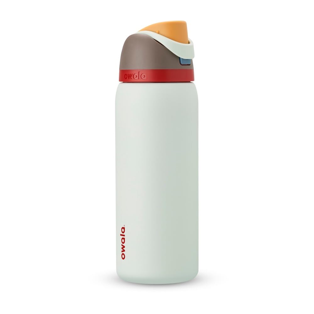 OwalaFreeSip Insulated Stainless Steel Water Bottle with Straw for Sports and Travel, Leak Proof, BPA-Free, 945ml, Boneyard