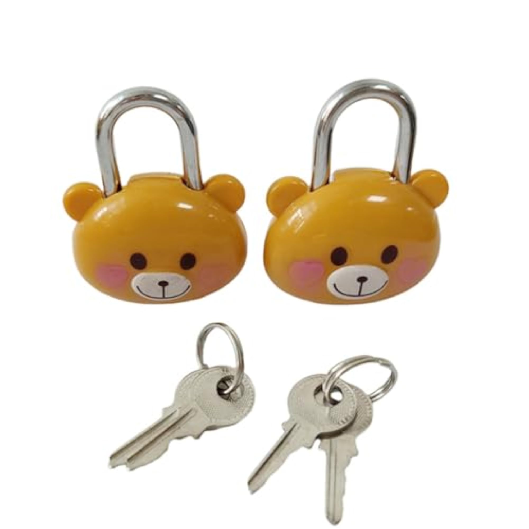 Cute Bear Lock Padlock with Keys, 2PCS