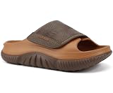 COFACE Mens Recovery Sandals Arch Support Orthopedic Plantar Fasciitis Walking Indoor Outdoor Slides for Man Comfort Cloud Adjustable Open toe Orthotic 2026 KhakiBrown Size 9