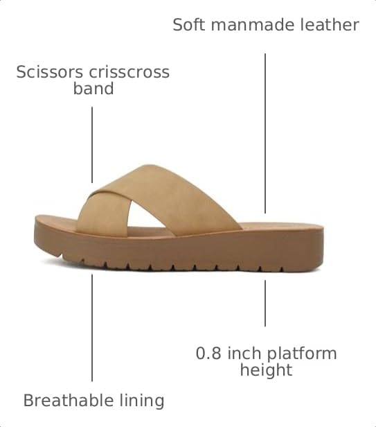 Image of Soda LUCY ~ Women Open Toe Flatform Platform Crisscross Band Upper Fashion Slide Sandals