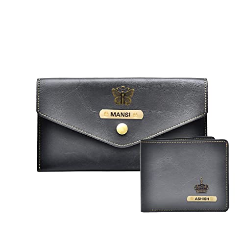 Image of YOUR GIFT STUDIO : Classy Minimal Clutch + Men's Wallet | Couple Gifts (Black)