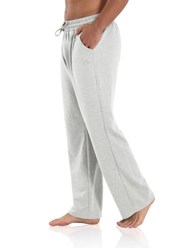 Image of Agnes Urban Men's Joggers Sweatpants Open Bottom Straight Leg Casual Loose Fit Running Athletic Jersey Pants with Pockets
